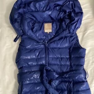 Blue Puffer Vest with Hood